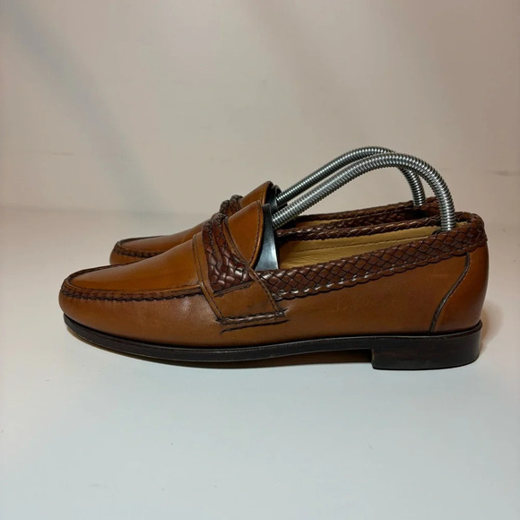 Allen Edmond's Newcomb Leather Slip-On Loafers Men's size 7.5 D made in USA - Picture 2 of 10